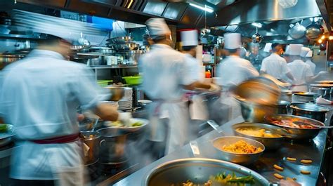foto de cocina profesional con cocineros trabajando