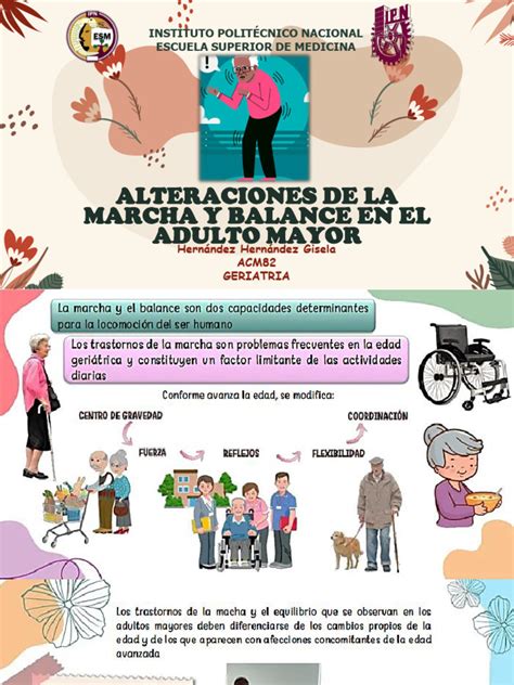Esquema de las principales alteraciones en la marcha de adultos mayores