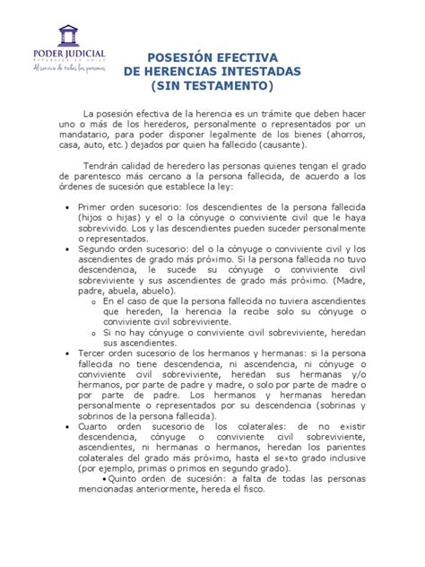 Esquema: Proceso de posesión efectiva de herencia en Chile