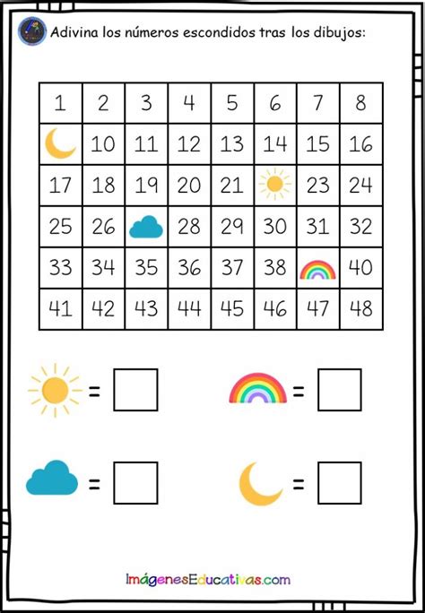 Niños buscando números escondidos en un jardín.