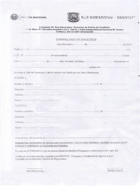 Formulario de solicitud de cuidador temporal en hospital