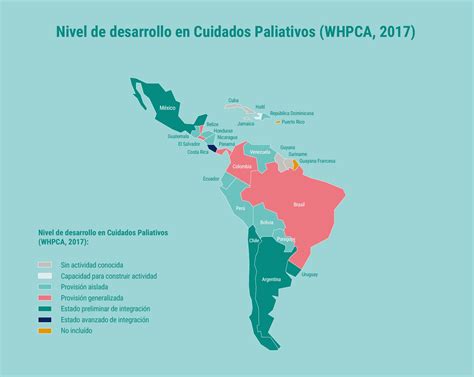 Mapa/infografía de necesidad insatisfecha de cuidados paliativos en Latinoamérica