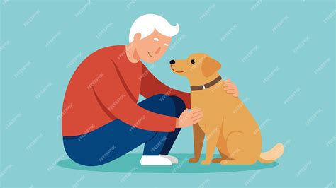 perro de terapia abrazando a un anciano en un sillón