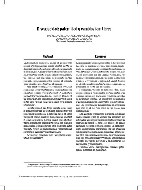 Esquema de las interacciones entre discapacidad, paternidad y familia