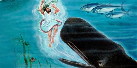 Ilustración de Jonás siendo tragado por el gran pez