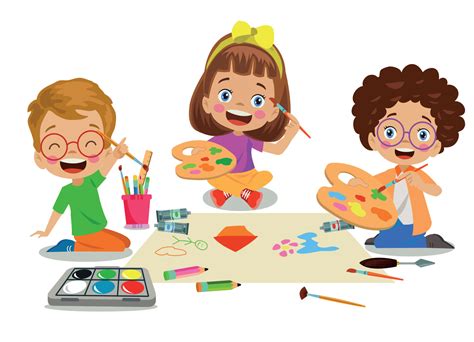 Foto de niños dibujando y coloreando con alegría