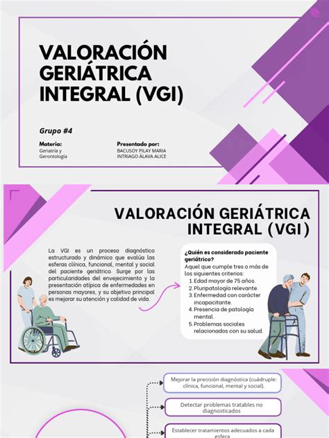 Esquema de la valoración geriátrica integral (VGI) y sus componentes