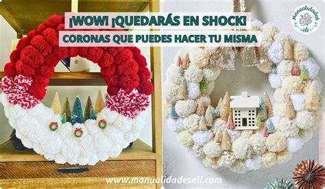 Collage de manualidades navideñas hechas con lana