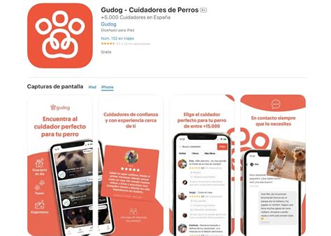 logotipo de Gudog y fotos de perros felices con cuidadores