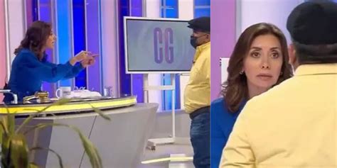 Carmen Gloria Arroyo confrontando a un deudor de pensión de alimentos en su programa
