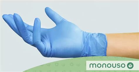 Ilustración de un guante de látex puesto en una mano, destacando su elasticidad y ajuste.