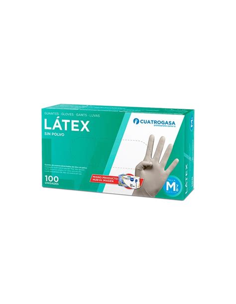 Infografía comparando guantes de látex con y sin polvo, destacando sus beneficios y usos.