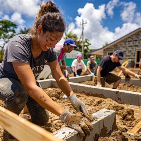 Foto: Voluntarios construyendo o reparando viviendas