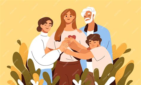 Ilustración de una familia apoyando a un adulto mayor durante la transición a una residencia, mostrando empatía y cuidado.