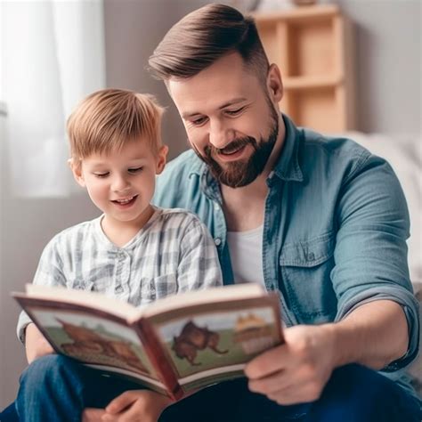 niño y padre leyendo un libro juntos