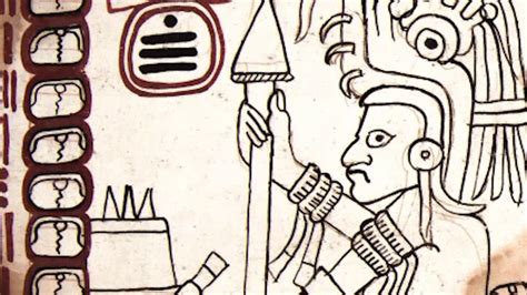 Representación de un anciano maya, estela o códice