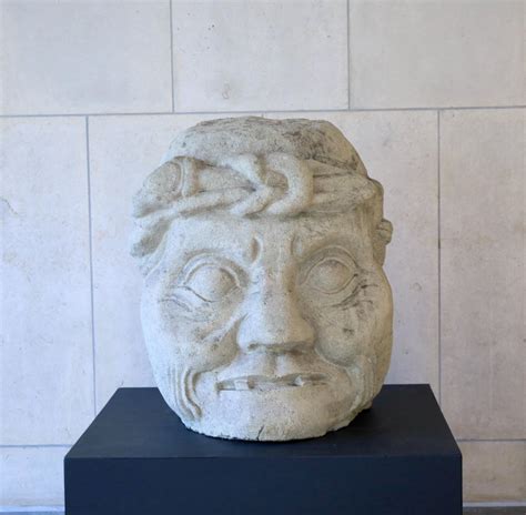 Escultura del Hombre Anciano de Copán, detalle del rostro