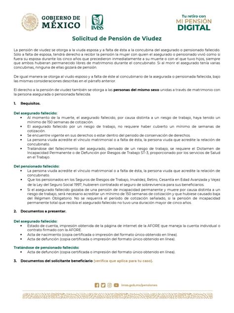 Checklist de documentos para solicitar la pensión de viudez