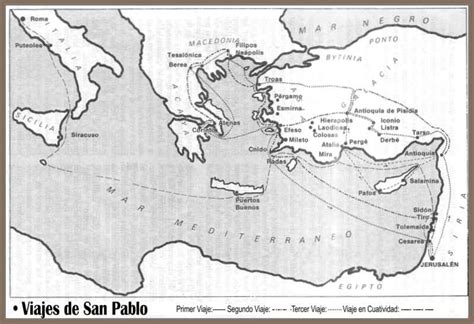 Mapa de los viajes de San Martín durante su exilio en Europa
