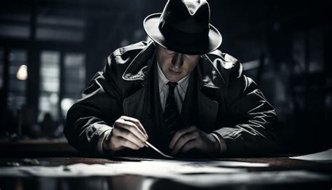 Detective investigando discretamente en una oficina