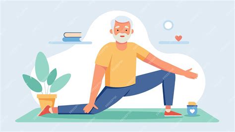 Ilustración de una persona mayor realizando estiramientos suaves
