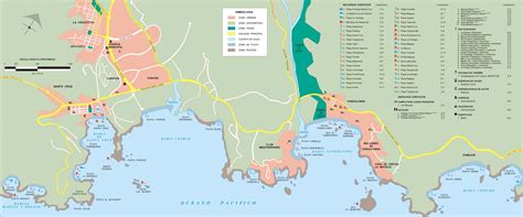 Mapa de Huatulco mostrando las 9 bahías