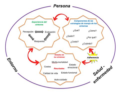 Ilustración del Modelo Revisado de Manejo de Síntomas de Marylin J., destacando sus conceptos clave.