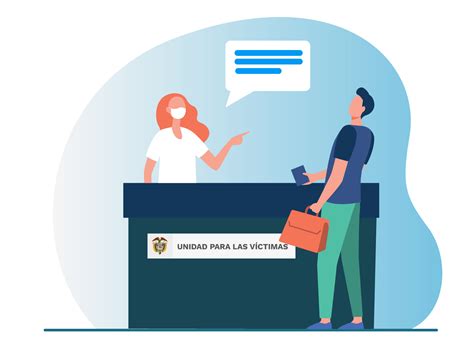 Ilustración de un ambiente de atención al público adaptado con elementos visuales claros y baja estimulación sensorial, donde una persona autista interactúa cómodamente con un funcionario capacitado.