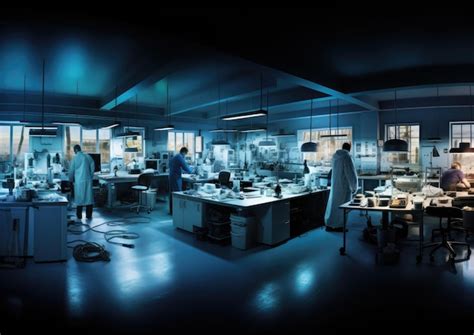 Ilustración de un laboratorio forense con equipo de análisis de tinta