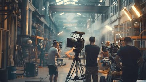 Equipo de producción y realización en el set de filmación
