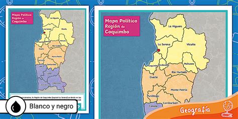Mapa de la Región de Coquimbo indicando la ubicación de centros de apoyo social y CEDIAM