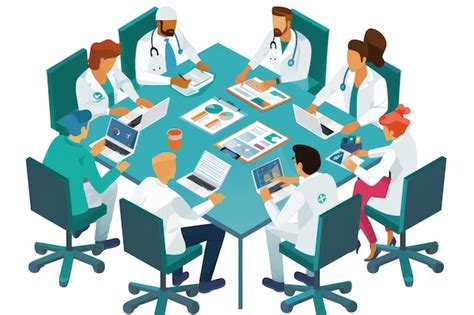 Ilustración de un equipo multidisciplinario médico