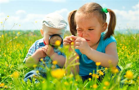 Niños interactuando con la naturaleza en un entorno educativo