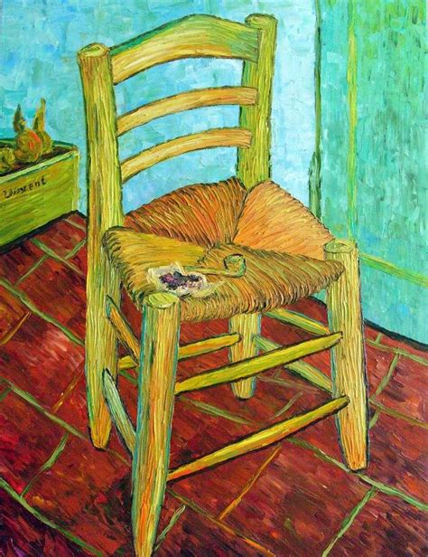 Pintura de las sillas de Vincent Van Gogh, mostrando la silla amarilla del artista y la silla de Gauguin