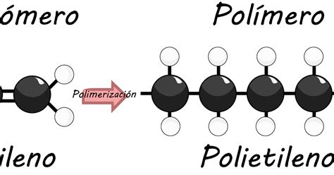 Esquema de la polimerización de monómeros para formar un polímero