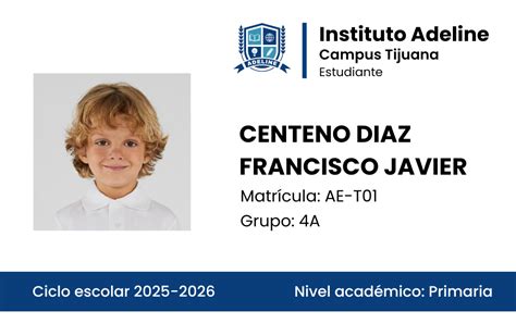 Ejemplo de diseño de credencial escolar digital