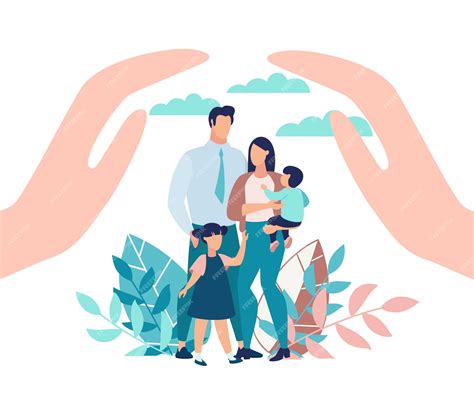 Ilustración de niños recibiendo apoyo y protección