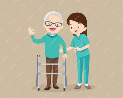 imagen ilustrativa de un profesional de la salud cuidando a un adulto mayor