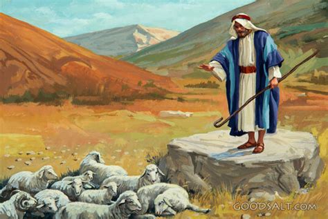 Moisés pastoreando ovejas en el desierto