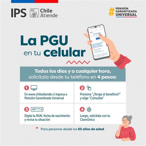 Esquema de pasos para solicitar la PGU en línea o presencialmente