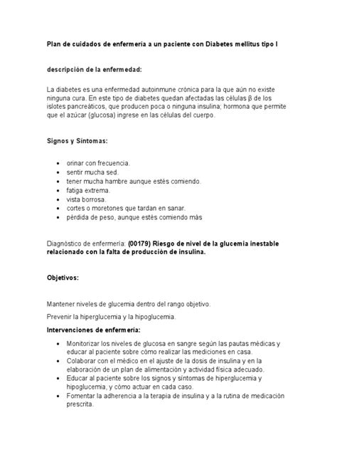 Esquema del plan de cuidados de enfermería para un paciente con tuberculosis y diabetes