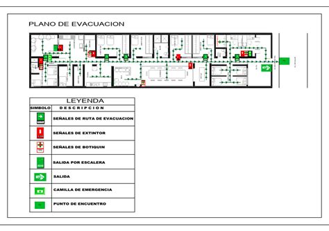 Ejemplo de un plano de rutas accesibles con simbología detallada