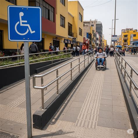 Infografía sobre rampas de acceso y señalización en edificios públicos