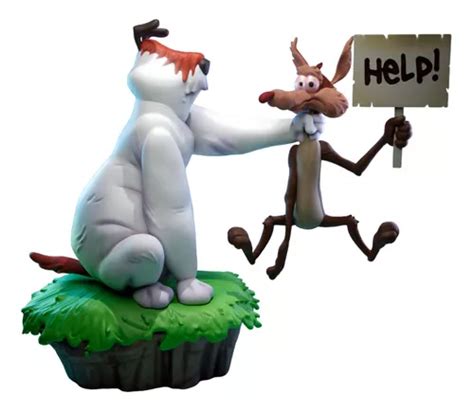 Ilustración de Ralph el Lobo intentando engañar a Sam con un artilugio de ACME