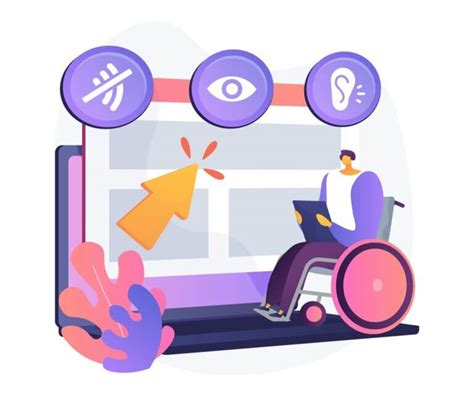 Ilustración que representa diversos obstáculos de accesibilidad en una interfaz de aplicación bancaria.