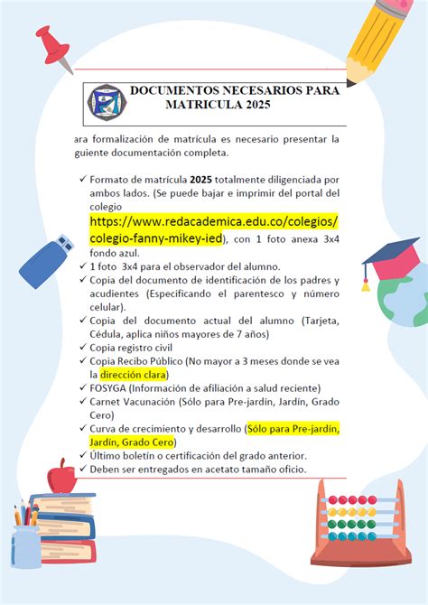 esquema de flujo de documentos necesarios para la matrícula en educación superior