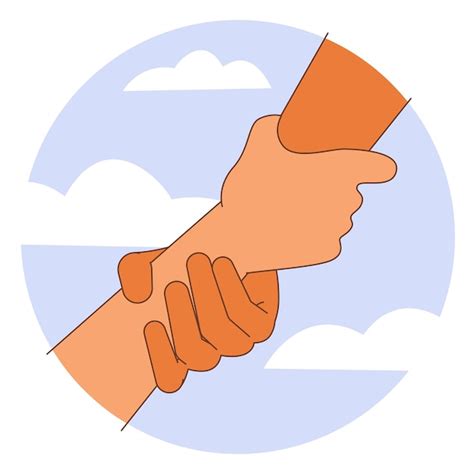 Ilustración conceptual de una mano sosteniendo otra, simbolizando apoyo y cuidado.