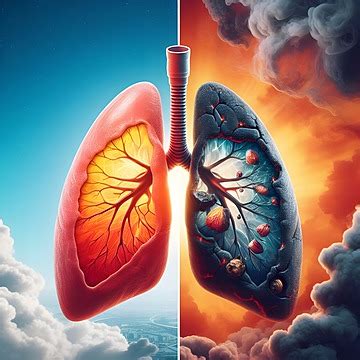 Esquema ilustrativo de los pulmones sanos vs. pulmones afectados por EPOC