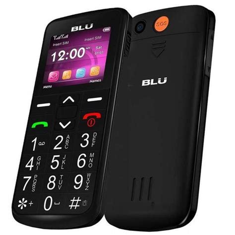 Teléfono BLU Joy SOS en color rojo, mostrando sus botones grandes y diseño ergonómico.