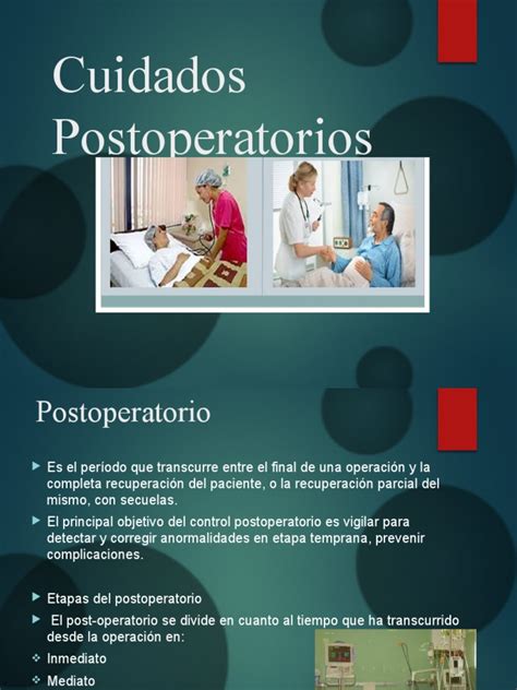 Diagrama de síntomas postoperatorios y su evolución temporal
